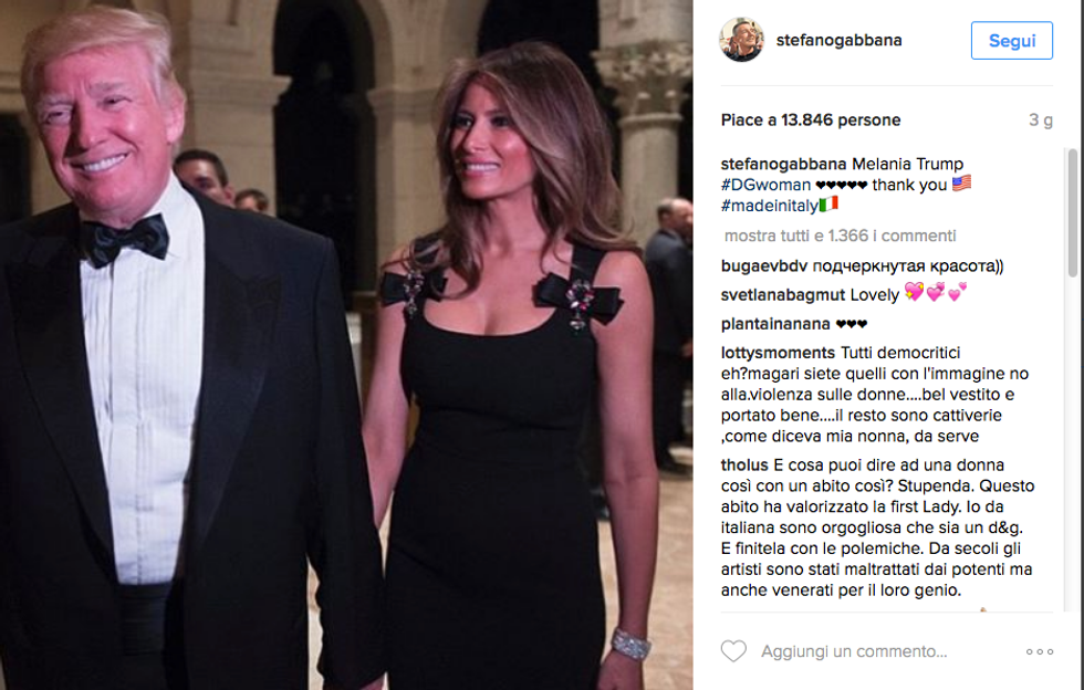 Melania Trump veste Dolce&Gabbana