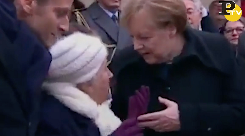 Merkel Macron e signora video