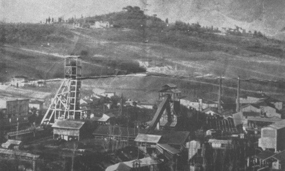 Miniere di Morgnano in una foto d'epoca