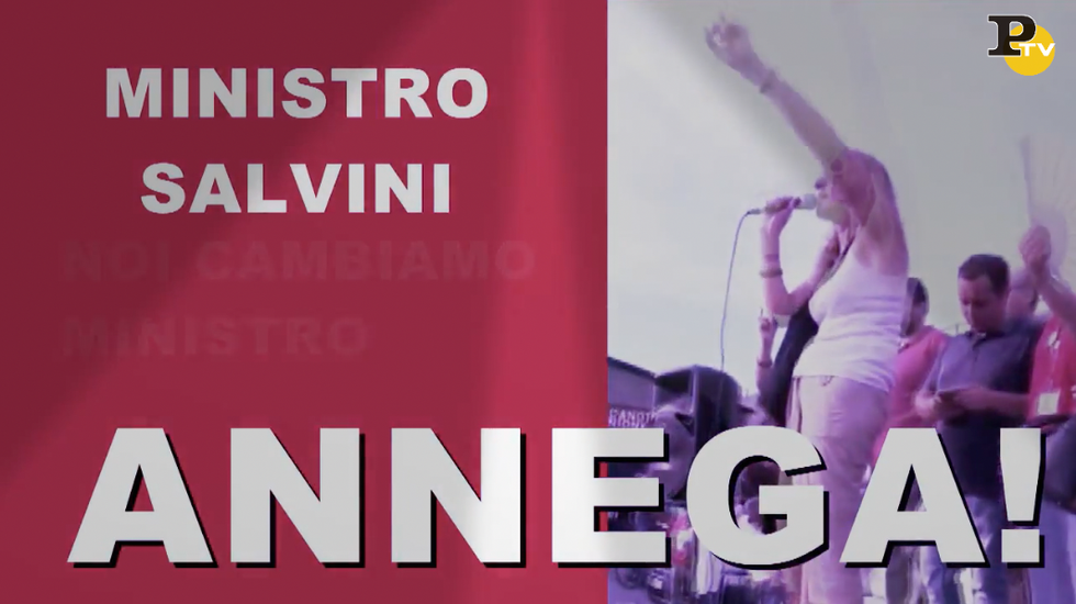 Ministro Salvini annega manifestazione Catania video