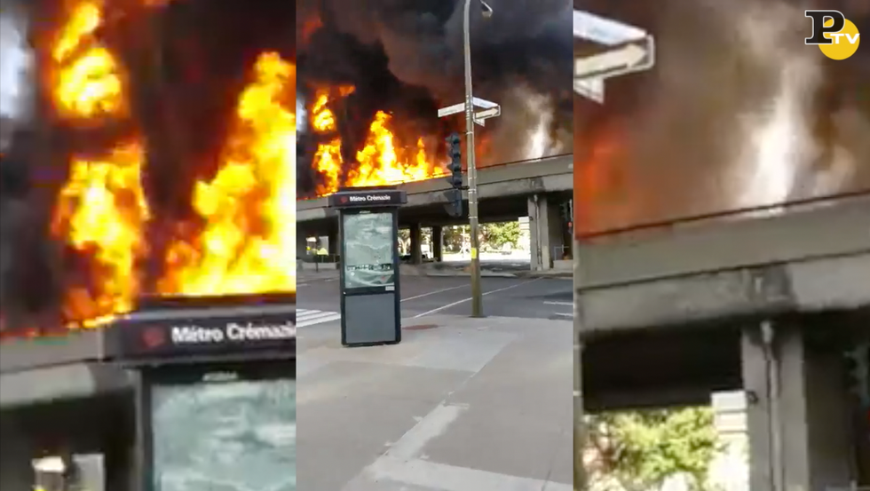 montreal esplosione cisterna gas autostrada fiamme video