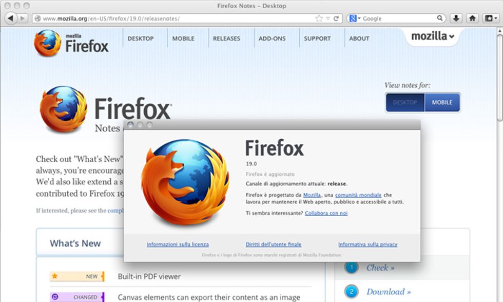 Firefox 19 e la lettura dei PDF: vediamolo in azione