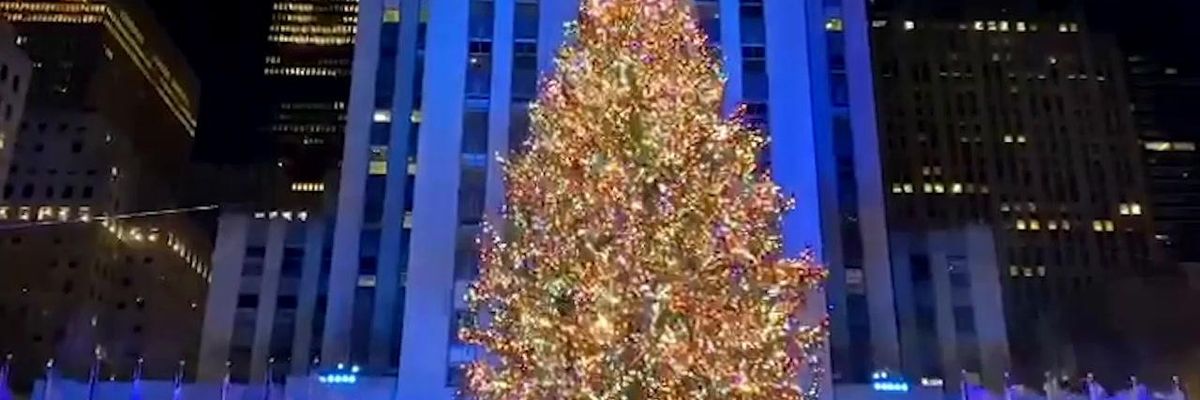 New York, si accende l'albero di Natale al Rockefeller Center | video