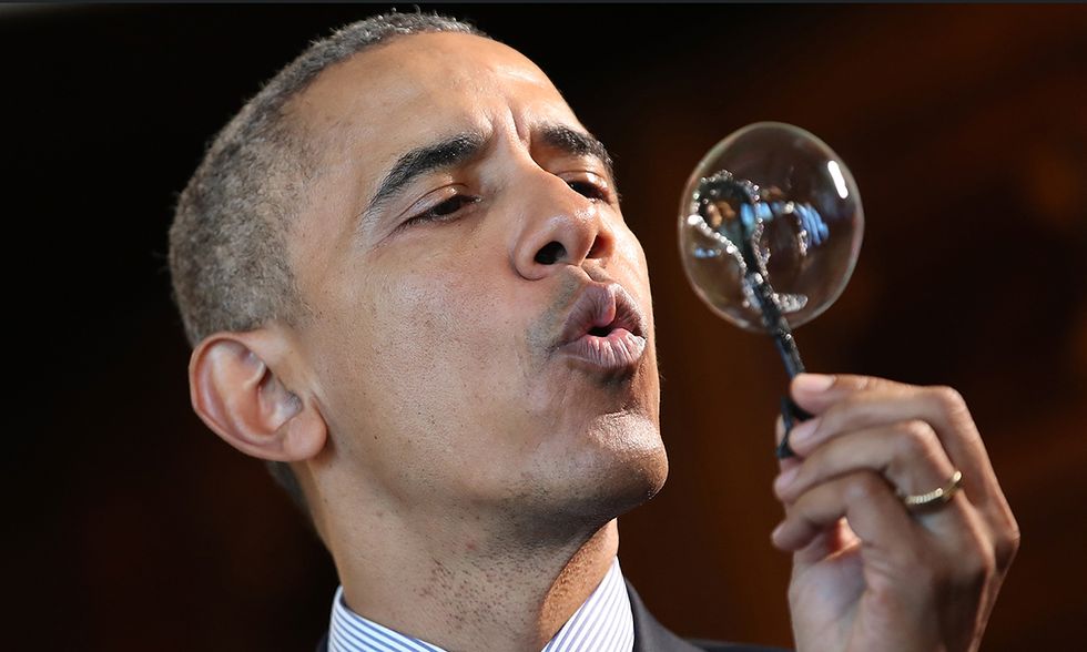 Obama e una bolla di sapone