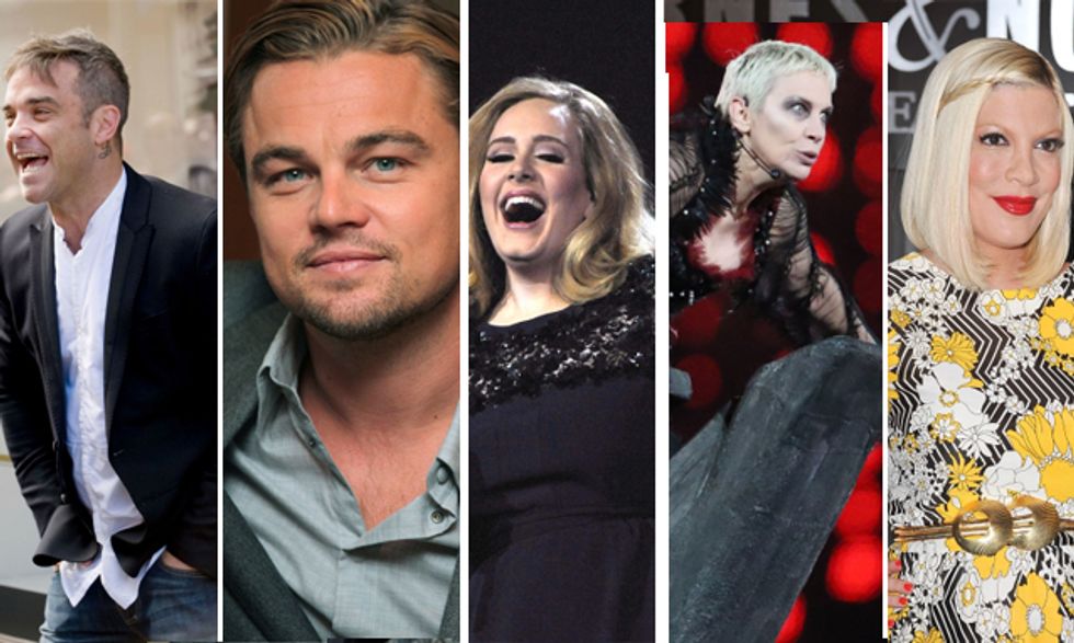 Robbie Williams è divantato papà, Leonardo Di Caprio sul Titanic, Adele diventa stilista, Tori Spelling in ospedale