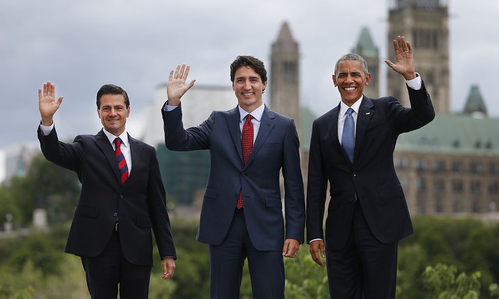 Peña Nieto, Trudeau e Obama