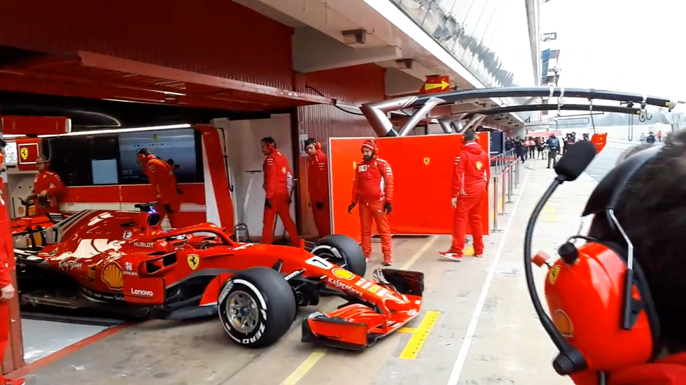 primo giro pista nuova Ferrari SF71H Formula 1 Raikkonen video