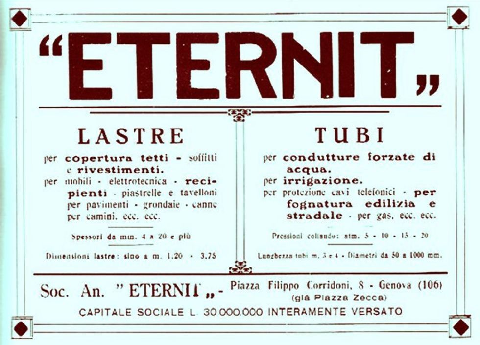 Eternit: la storia del cemento che uccide (1901-2014)