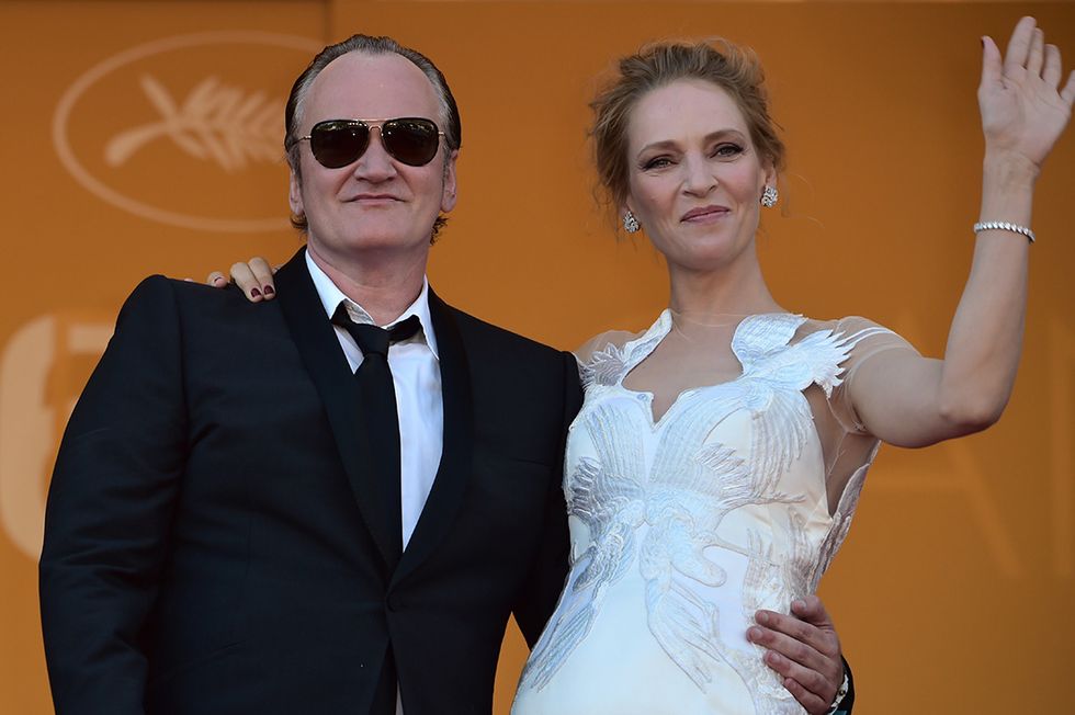 Quentin Trantino e Uma Thurman insieme a Cannes nel 2014. In quell'anno i due ebbero anche una breve relazione
