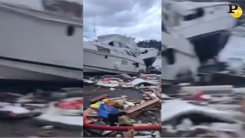 Rapallo porto distrutto mareggiata video yacht