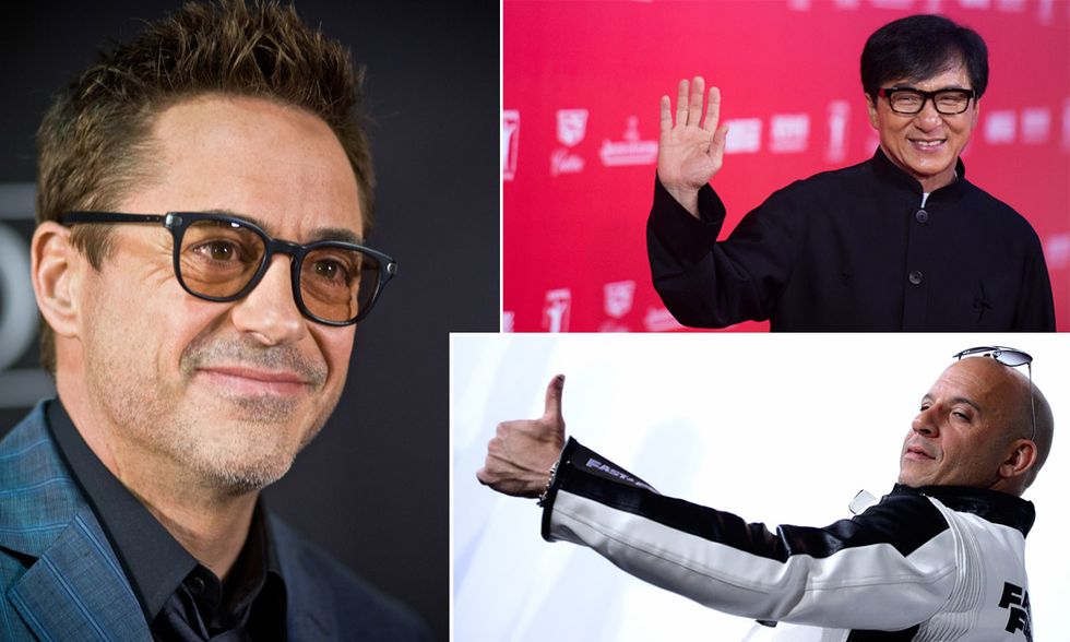 Robert Downey Jr., Jackie Chan e Vin Diesel