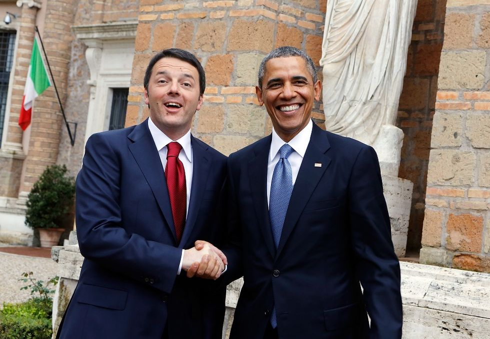 Matteo Renzi and Barack Obama in the United States