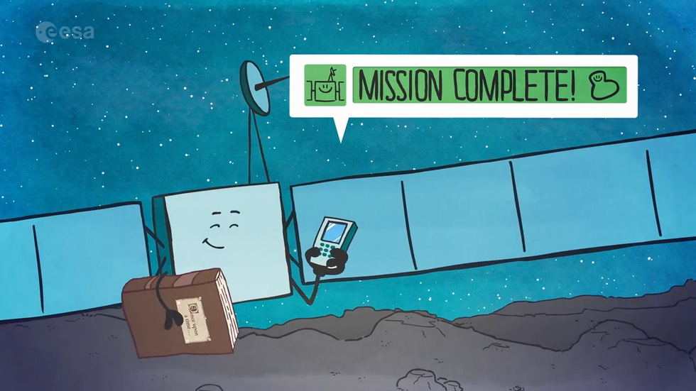 rosetta satellite cometa atterraggio video