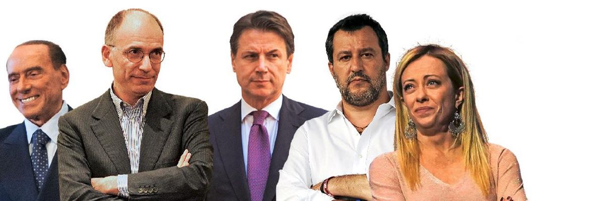 ​Silvio Berlusconi, Enrico Letta, Giuseppe Conte, Matteo Salvini, Giorgia Meloni