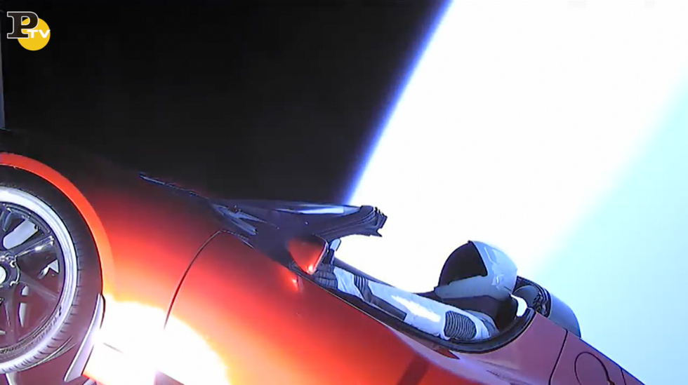 starman razzo Elon Musk Marte video volo