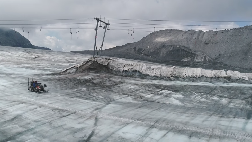 stelvio senza neve ghiaccio caldo video drone