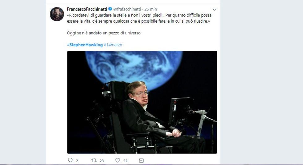 Stephen Hawking, il cordoglio sui social network