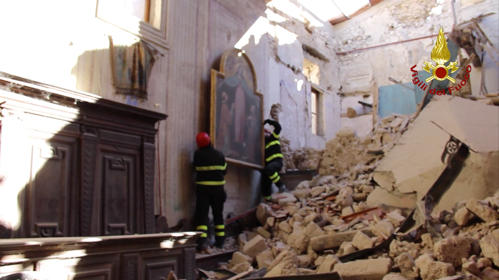 terremoto norcia recupero quadri opere d'arte