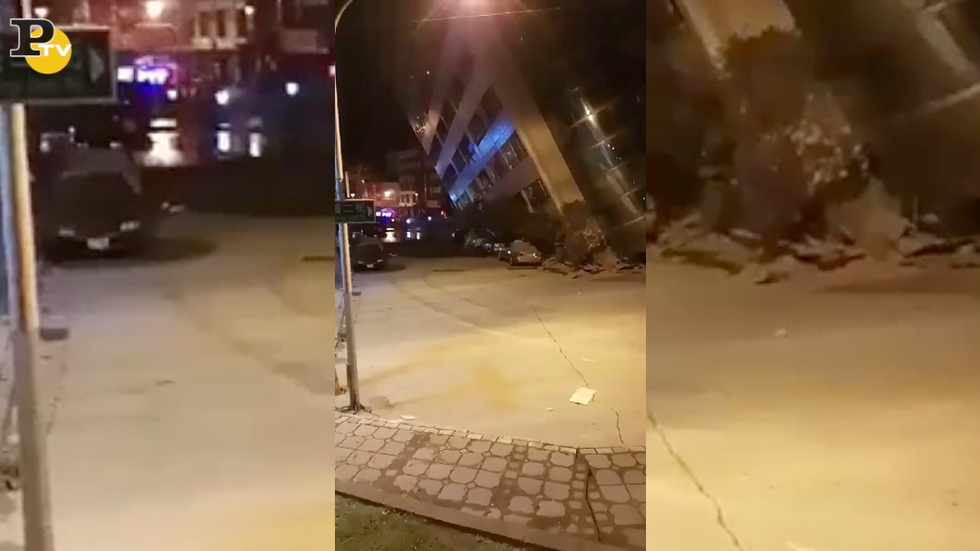 Terremoto Taiwan Hotel crollato video