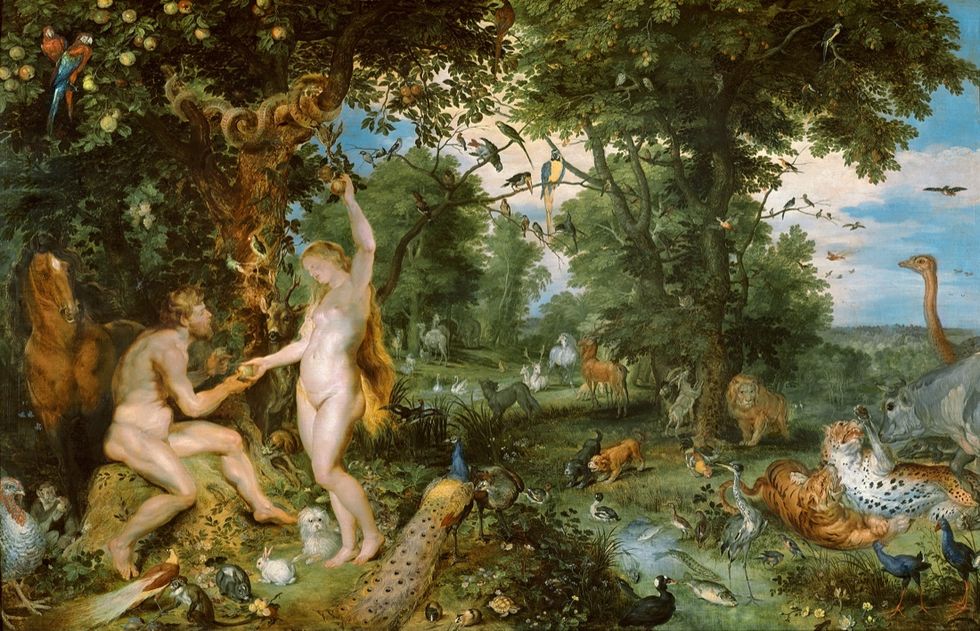 The Garden of Eden with the Fall of Man, c.1615 (oil on panel)