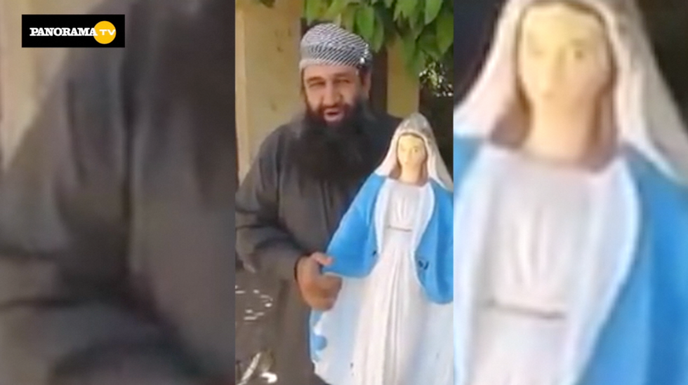 trump twitter video musulmano distrugge statua della Madonna