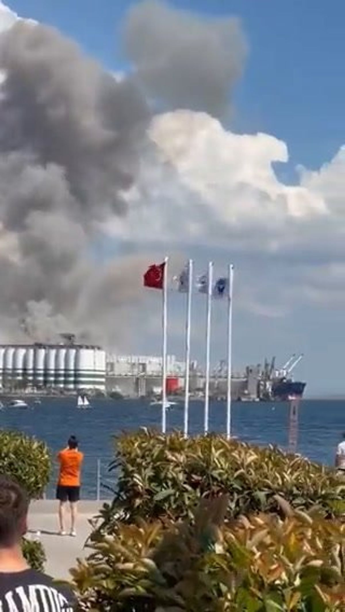 Esplosione al porto di Derince, Turchia in un deposito di grano | video