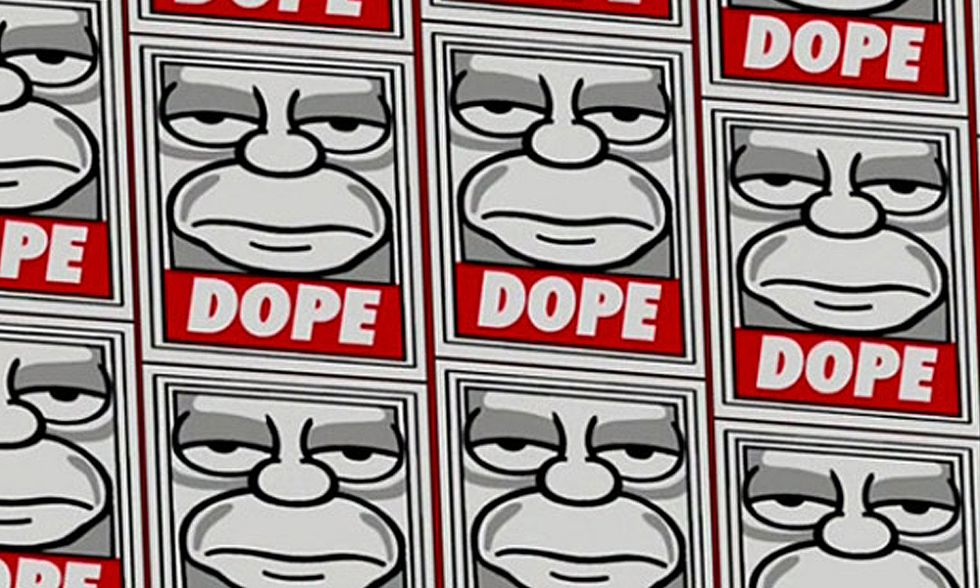 Street art, Shepard Fairey e il ''DOPE'' poster dei Simpson