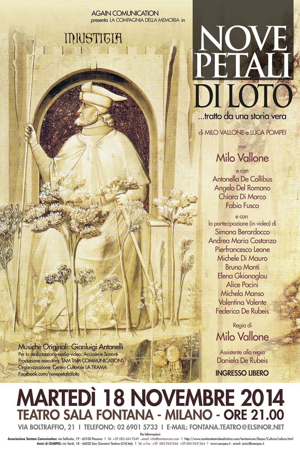 "Nove petali di Loto" al Teatro sala Fontana di Milano