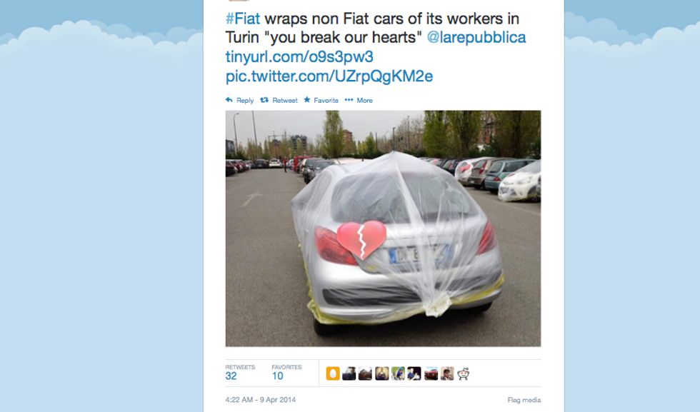 E Fiat impacchetta le auto (non Fiat) dei dipendenti