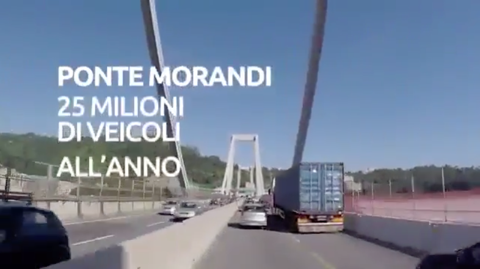 video autostrade per Italia Ponte Morandi Genova crollo Gronda