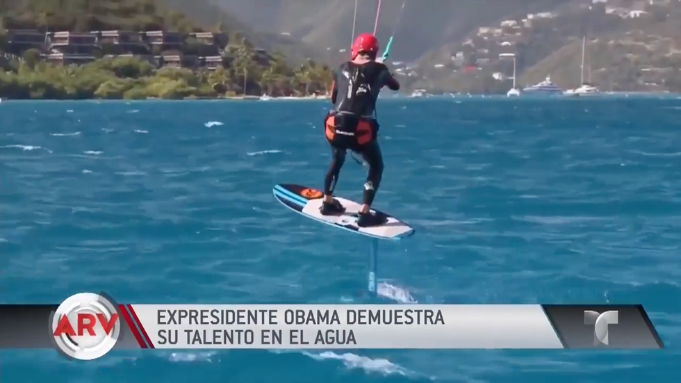video barack obama kitesurf virgin island
