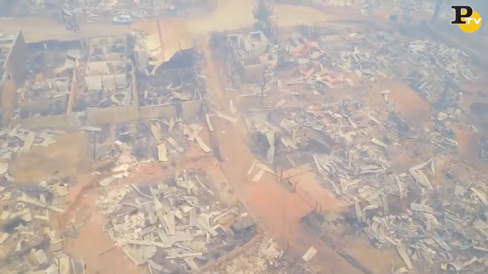 video drone santa olga incendi cile