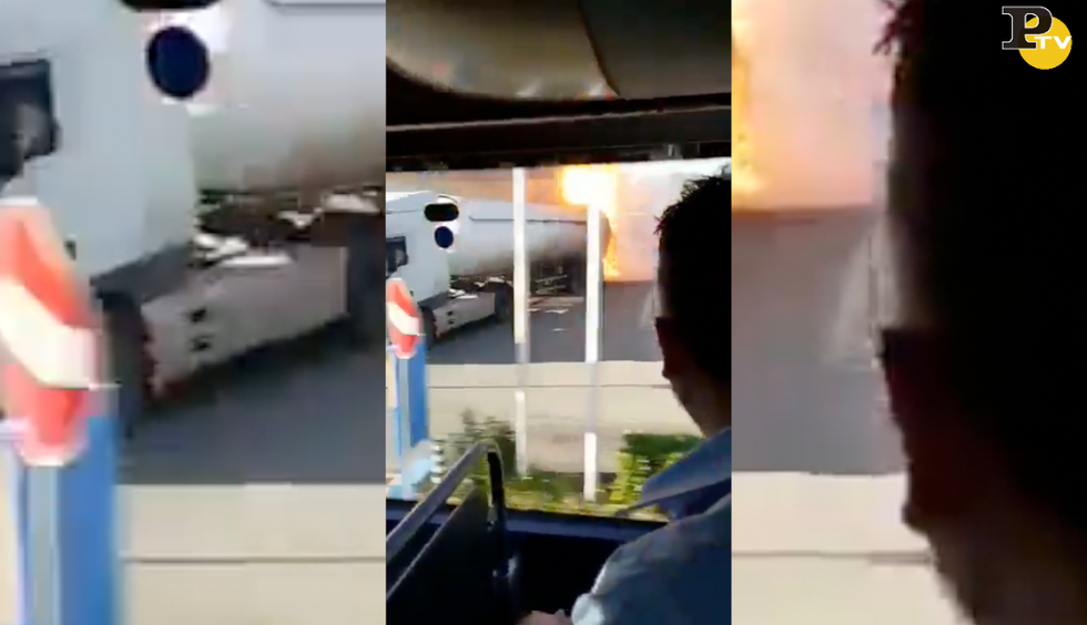 video esplosione cisterna stazione di servizio Rieti Salaria