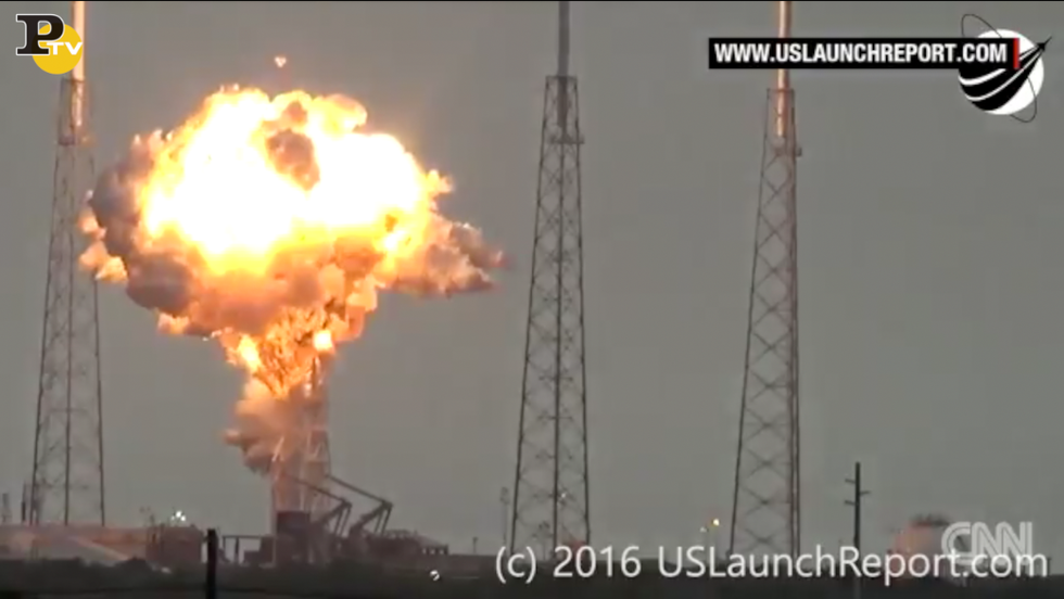video esplosione razzo falcon 9 cape canaveral