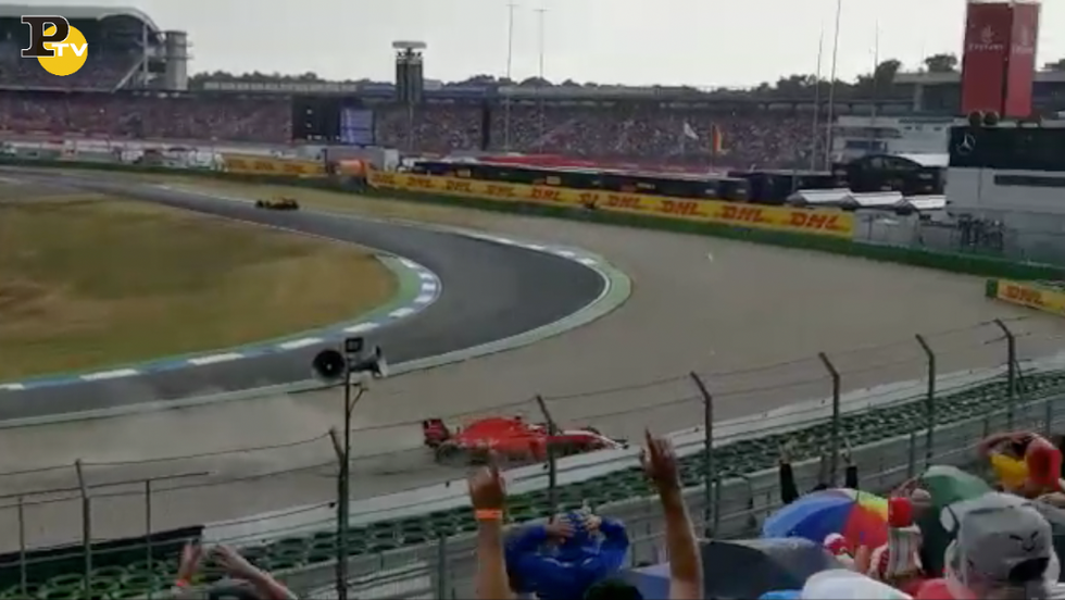 video incidente Vettel Ferrari Hockenheim