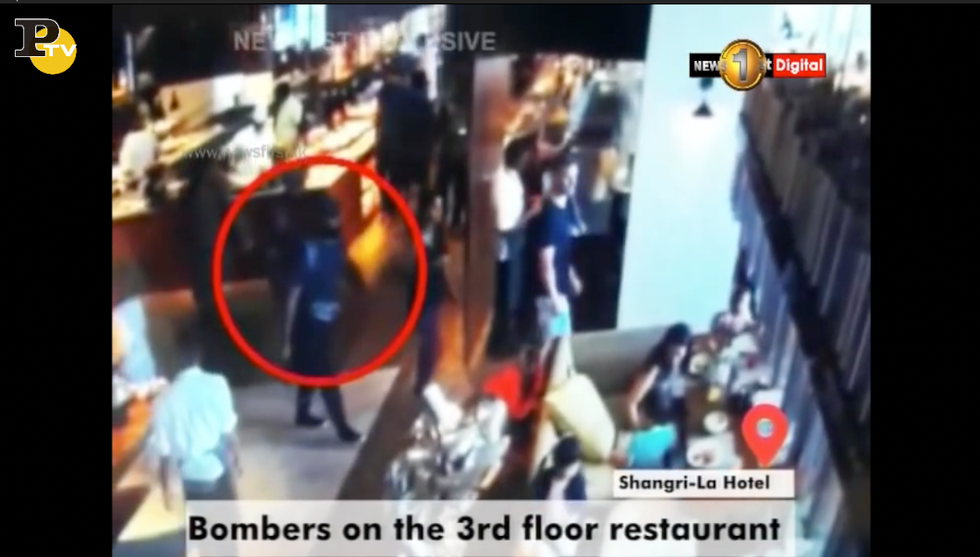 video kamikaze attentato bomba Sri Lanka Shangri La