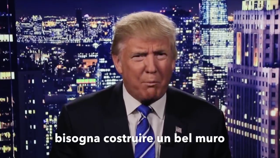 video parodia trump in genovese muro milanesi