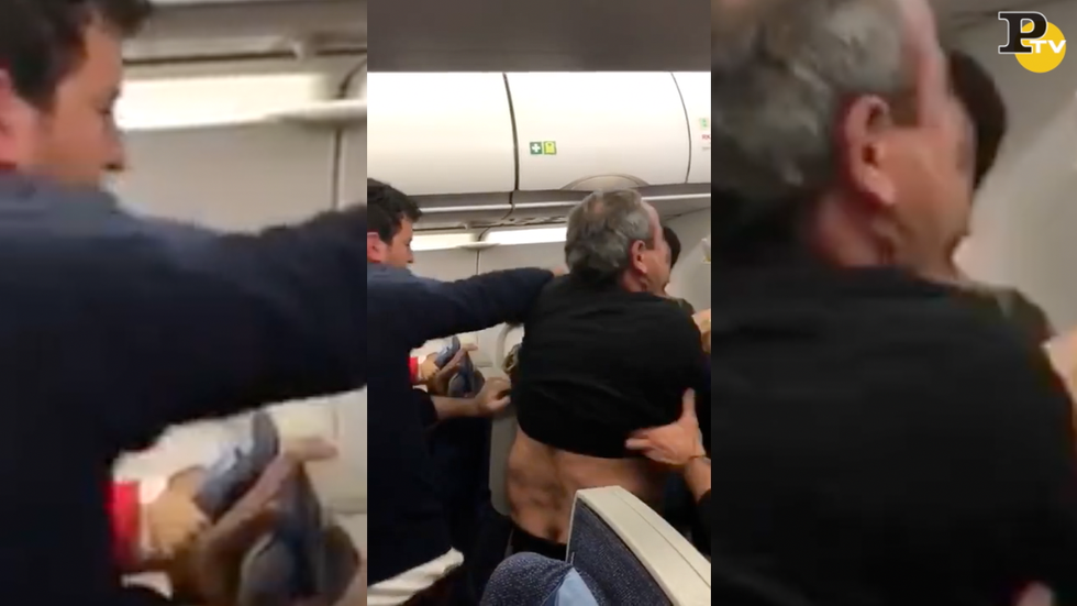 video rissa passeggeri aereo beirut londra
