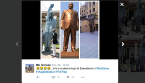 Zimbabwe, l'ironia social per la statua del Presidente Robert Mugabe