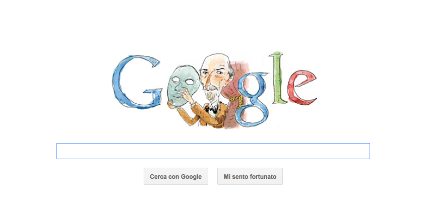Luigi Pirandello si toglie la maschera per il Google Doodle Luigi Pirandello si toglie la maschera per il Google Doodle