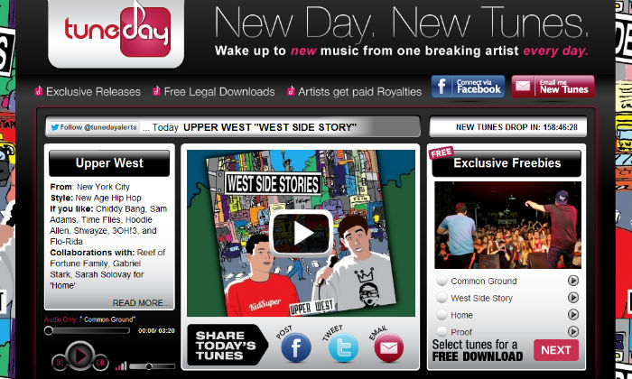 Musica digitale: Tuneday, un artista (gratis) al giorno