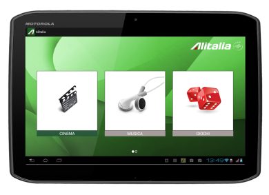 Alitalia porta i tablet Motorola in volo