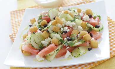 Ricette d’estate: insalata d’anguria con feta e olive