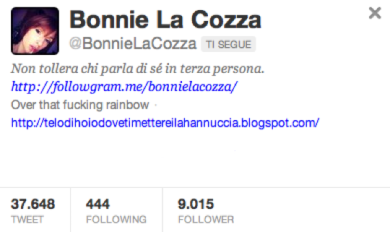 @BonnieLaCozza: Mi piaccio, mi soddisfo, mi fotografo e faccio fotografare