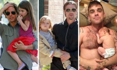 Papà vip e figli: coccole e dolcezze da macho