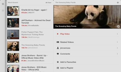 Le migliori applicazioni per iPad: Jasmine  – YouTube Client