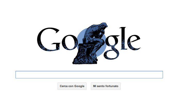 Auguste Rodin, un Doodle per “Il Pensatore” Auguste Rodin, un Doodle per “Il Pensatore”