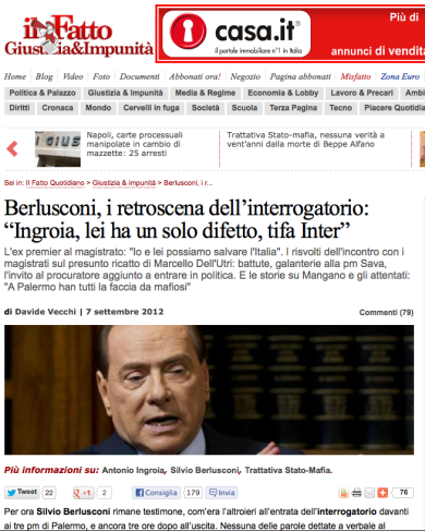 Ingroia, Berlusconi, il Fatto e l’interrogatorio. La verità