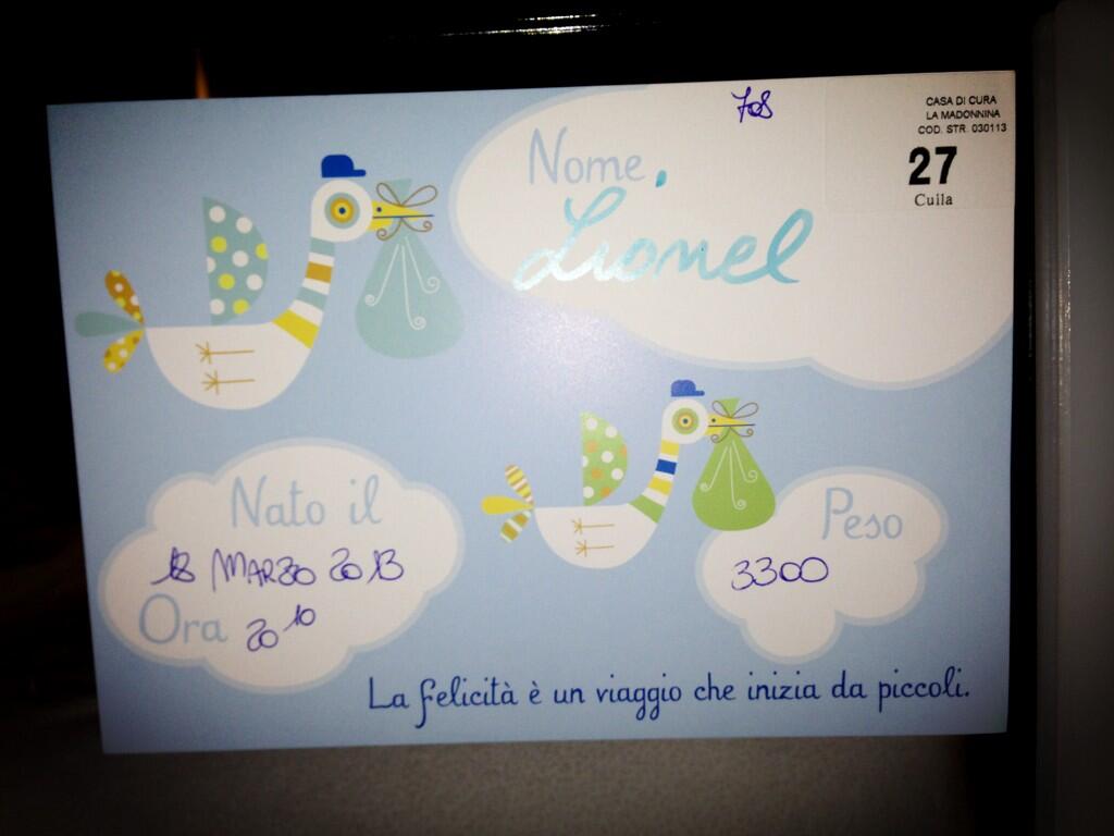 Il figlio di Cassano si chiama Lionel (come Messi)