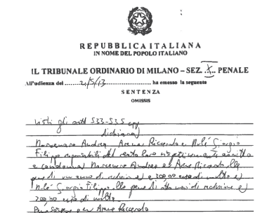 Caso Mulé: la sentenza